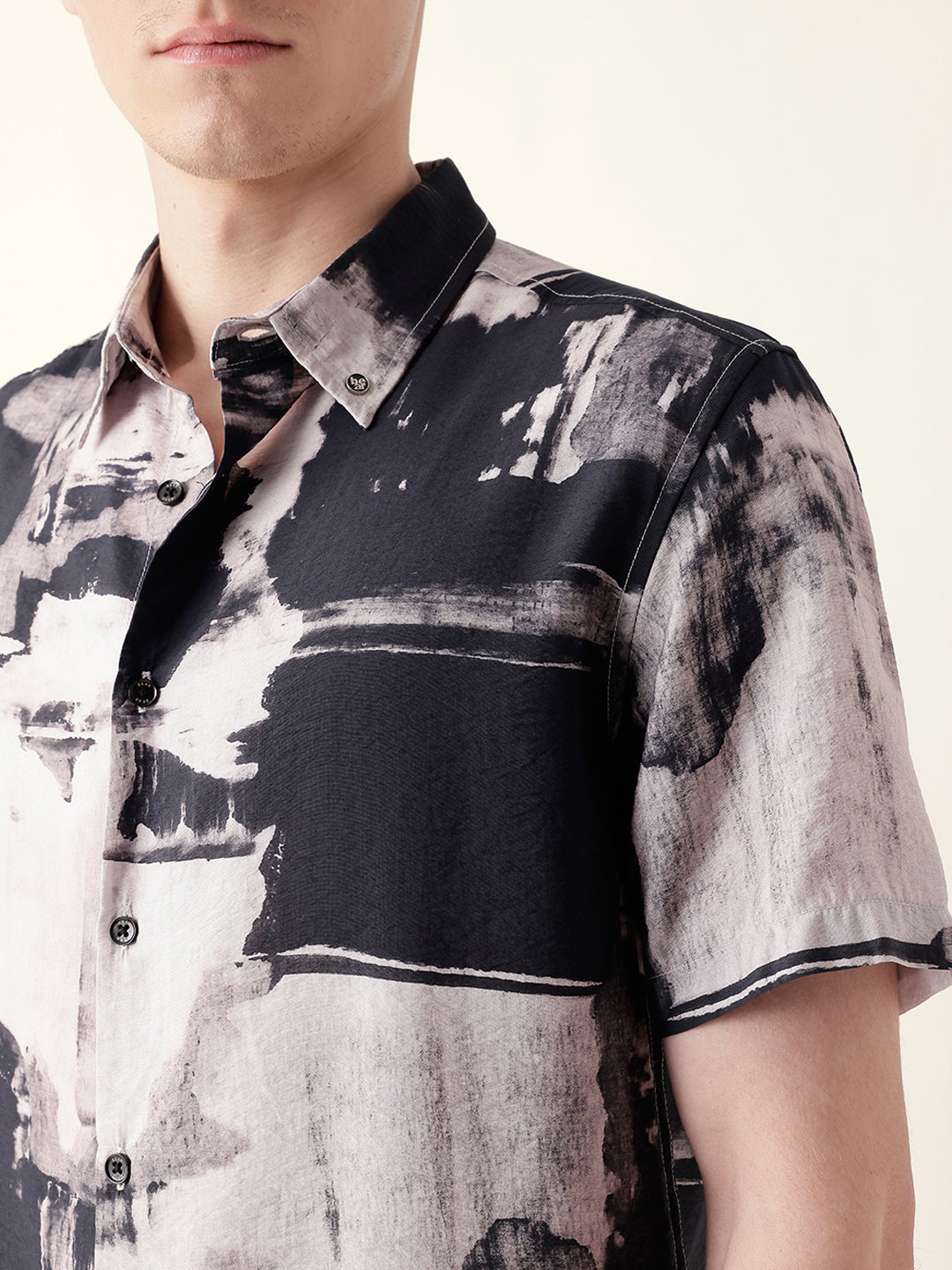 Multicolor Artistic Brushstroke Printed Regular Fit Casual Shirt