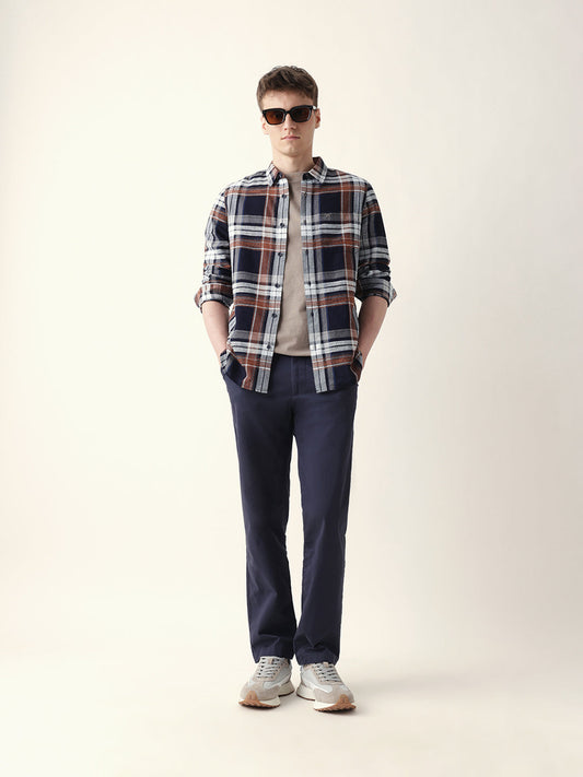 Multicolor Classic Tartan Woven Checked Slim Fit Casual Shirt