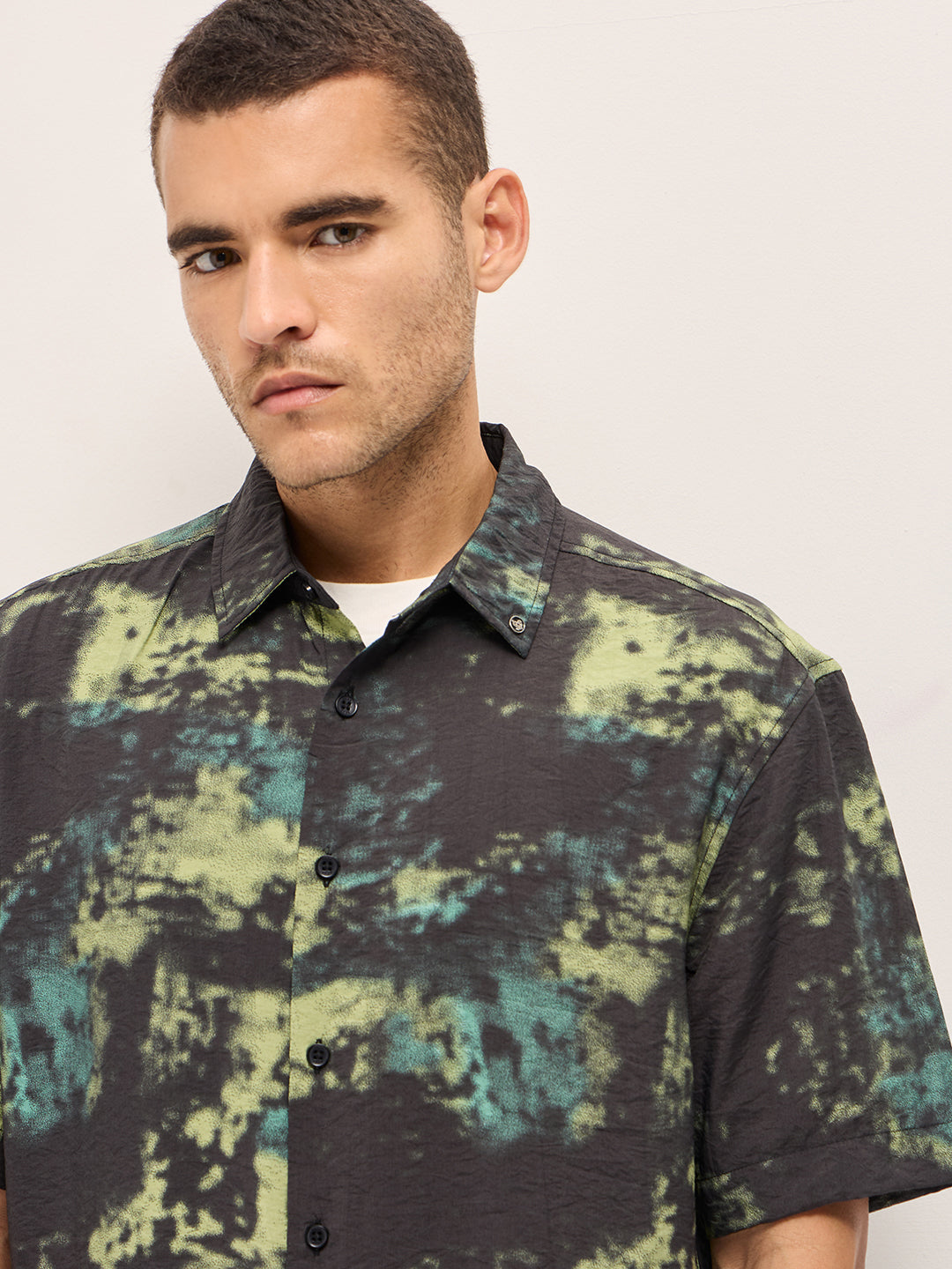 Multi-Color Abstract Digital Print Relax Fit Casual Shirt