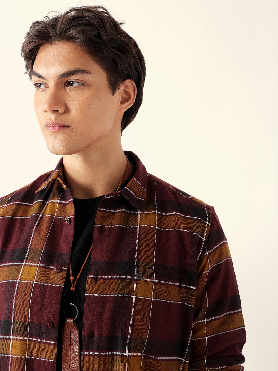 Multicolor Woven Check Regular Fit Casual Shirt