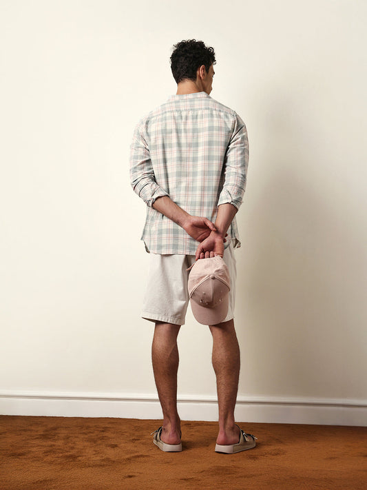 Multicolor Woven Tartan Checked Slim Fit Casual Shirt
