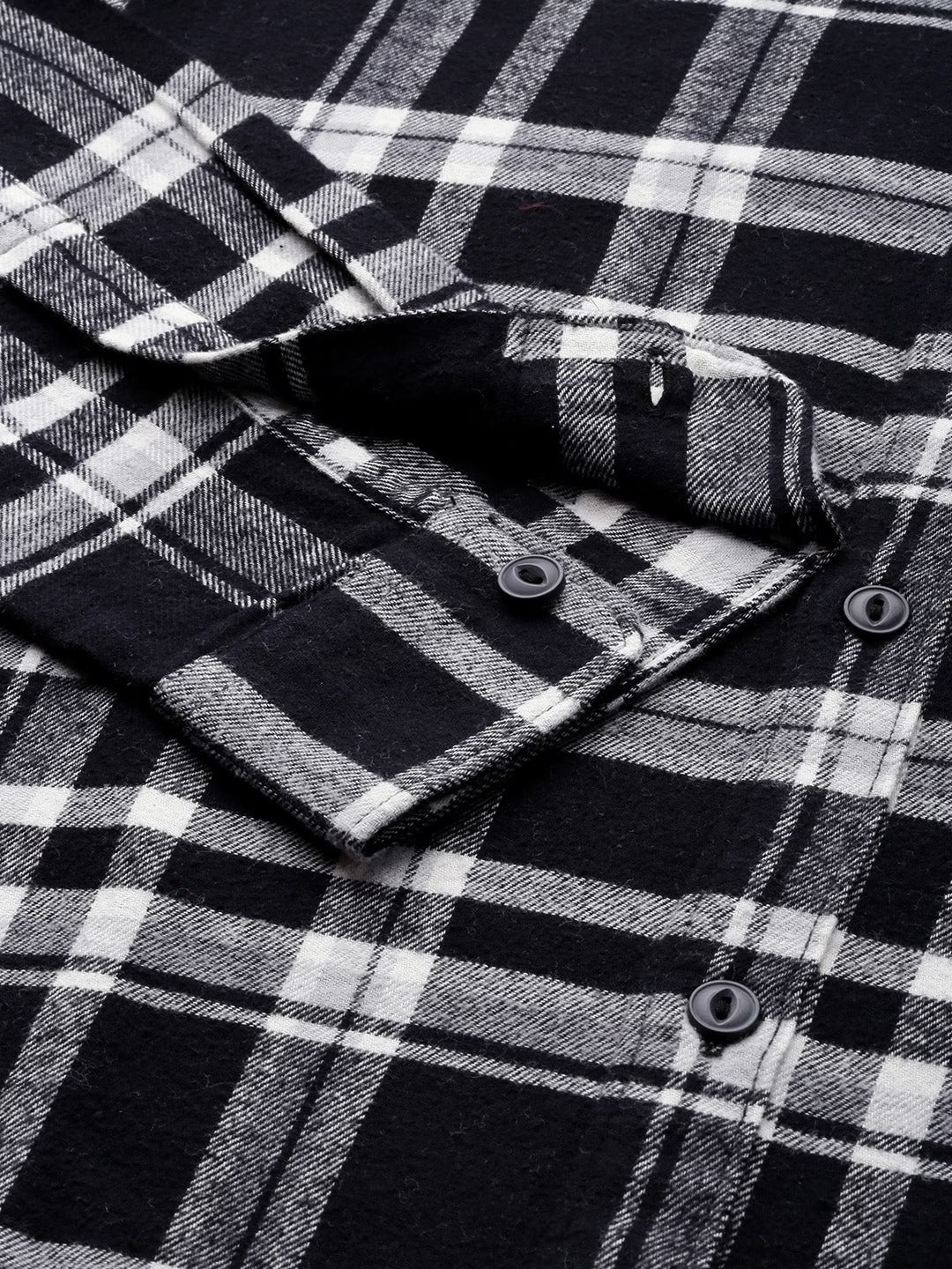 Men Slim Flannel Button-Down Casual Shirt