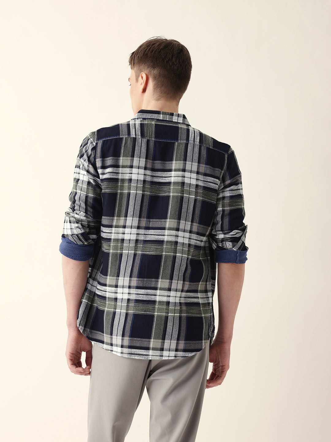 Multicolor Classic Tartan Woven Checked Slim Fit Casual Shirt