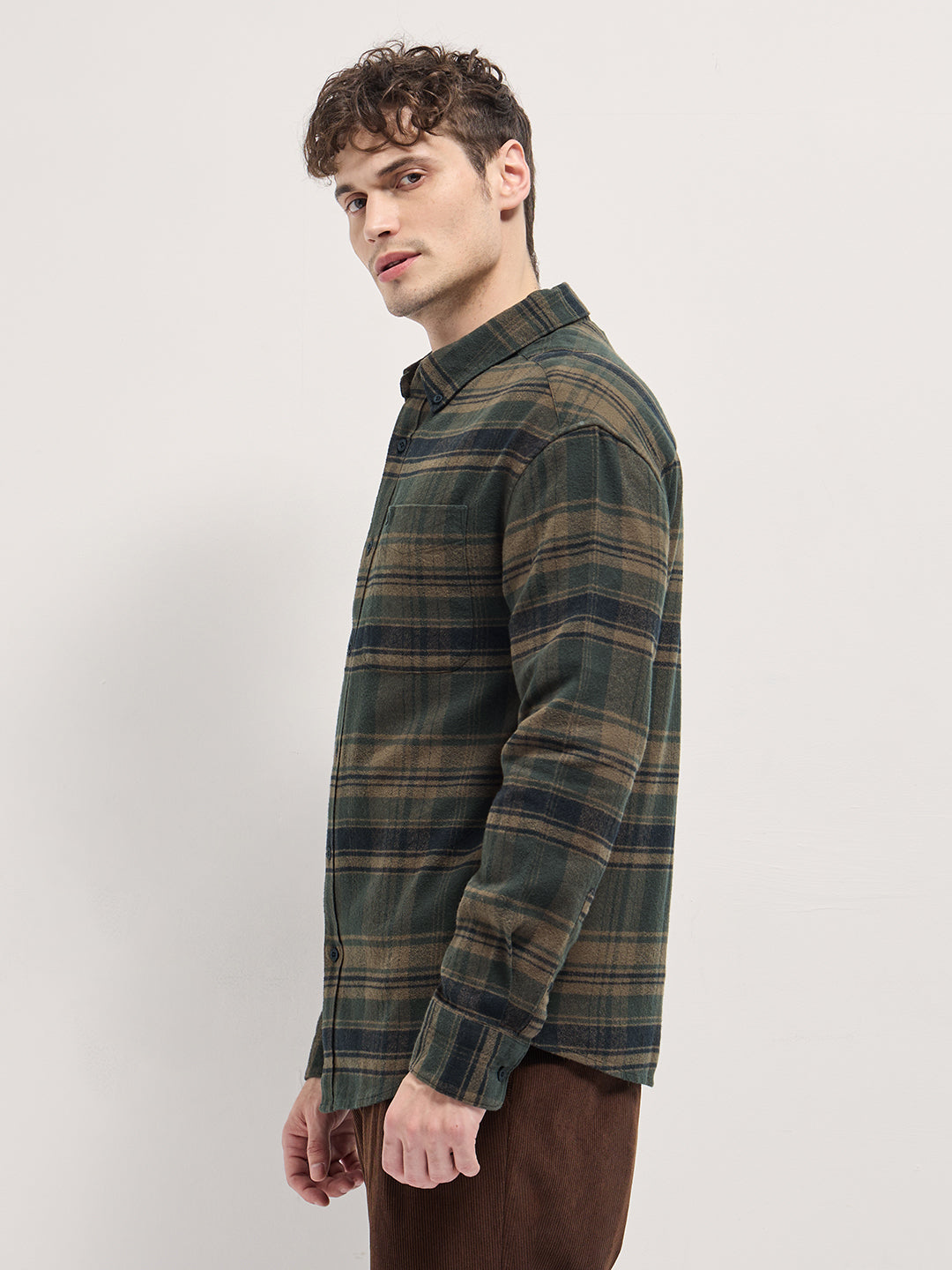 Multi-Color Checkered Relax Fit Flannel Overshirt