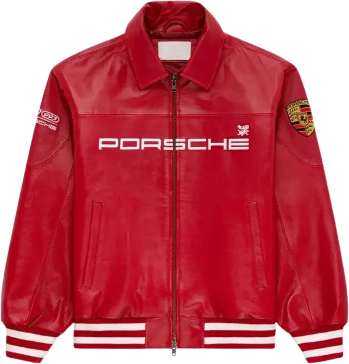 Men Embroidered Leather Jacket